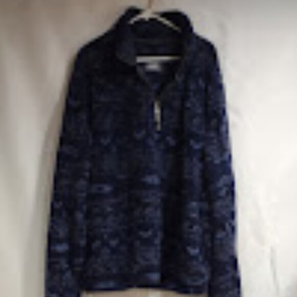 ALPINE SHERPA FLEECE PULLOVER DARK BLUE & BLACK PATTERN WOMEN'S SIZE 2XL(XXL) - Picture 1 of 10